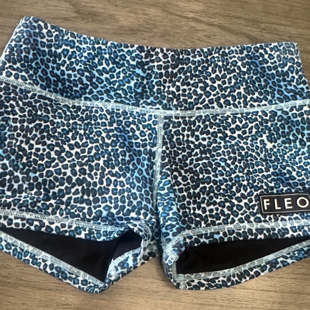 Fleo 3.25 Blue Leopard-Print Athletic Shorts